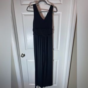 Destiny Black V Neck Wide Leg Pants Jumpsuit Size Medium